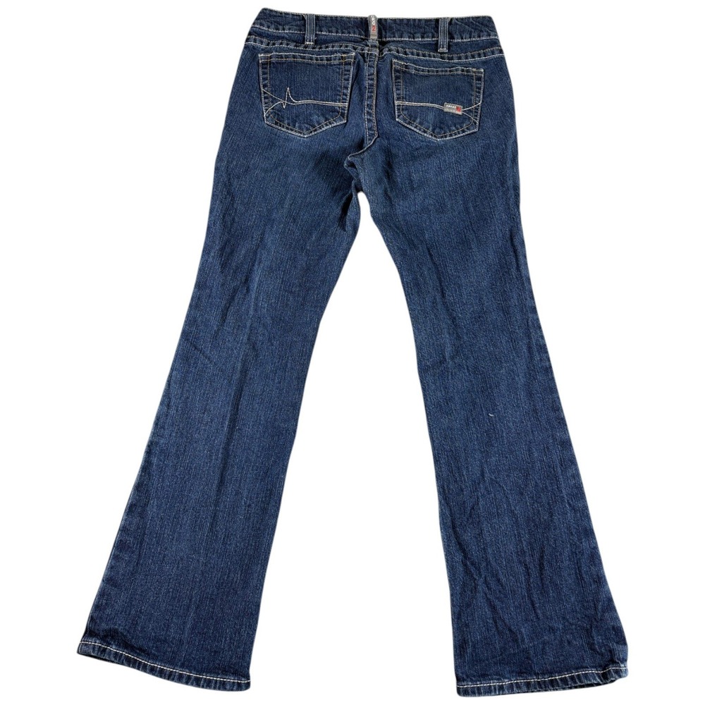 Ariat Work FR Mid Rise Bootcut Jeans Womens 31R Blue Denim Dark Wash Rugged Wear - Picture 2 of 6